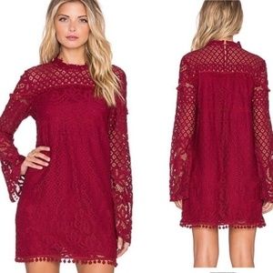 Tularosa x Revolve ‘Matilda’ Lace Dress in Wine Red